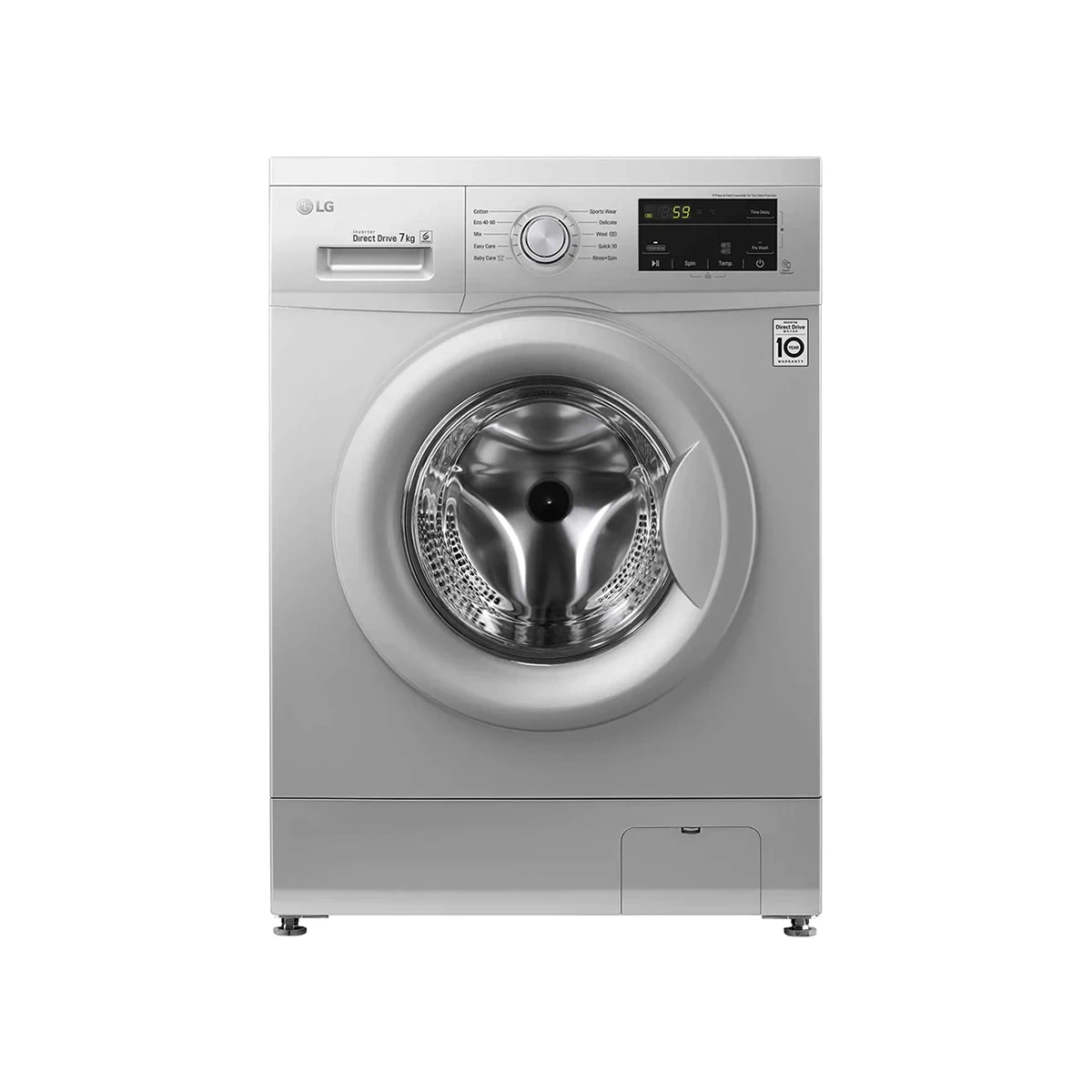 LG - Washing Machine 7 Kg Washing Machine , Direct Drive Motor , 6 Motion, Touch Panel Silver