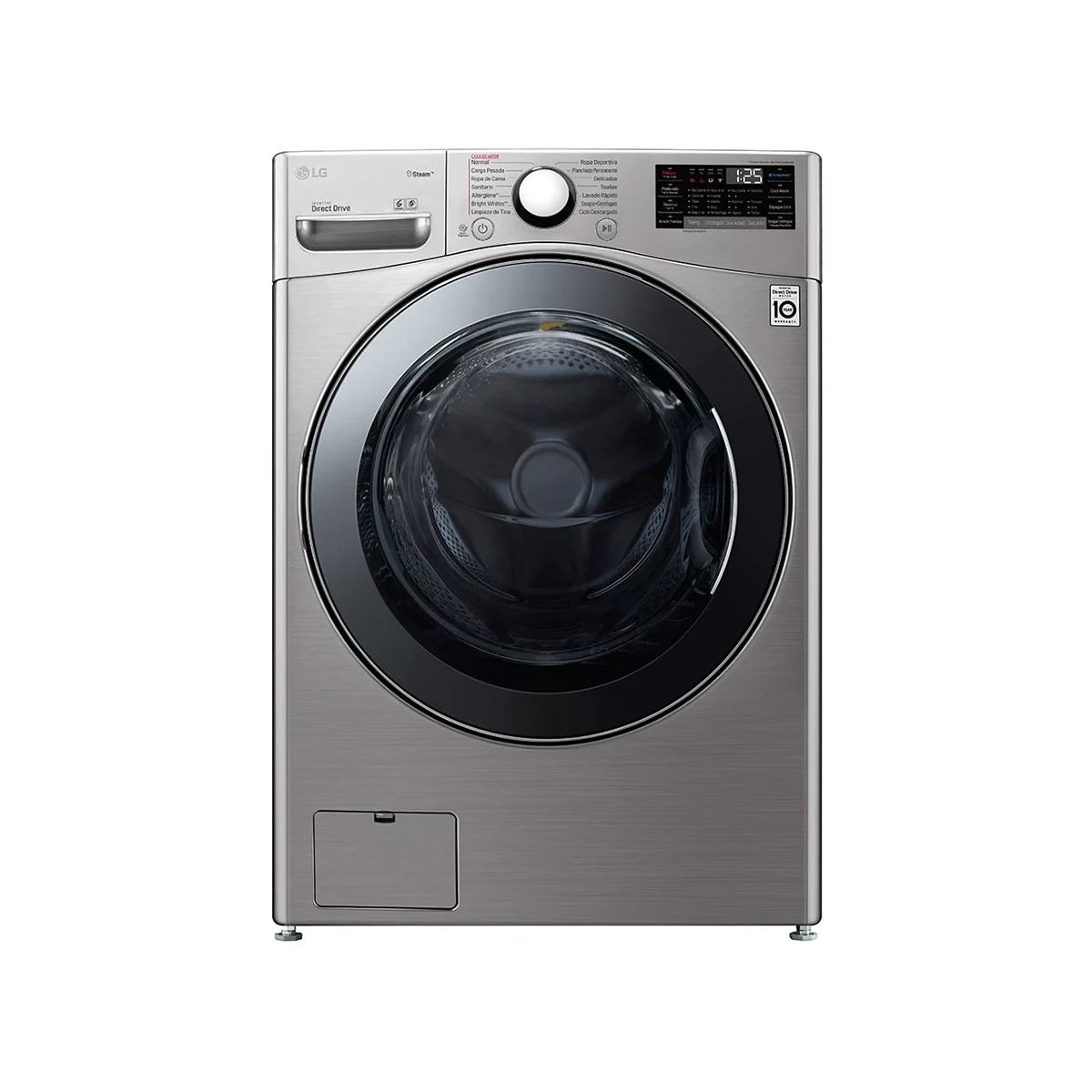 LG - Washing Machine 20/11 Kg Washer & Dryer , 6 Motion , DD Motor Steam , TurboWash , TurboDry Stainless Silver