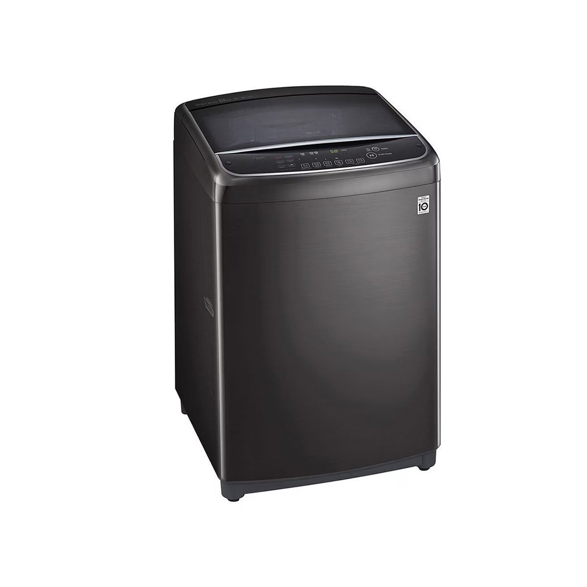 LG - Washing Machine 22 Kg HEDD Motor, Turbo Wash 3D, 6 Motion, Steam, Soft Closing Door Black Steel