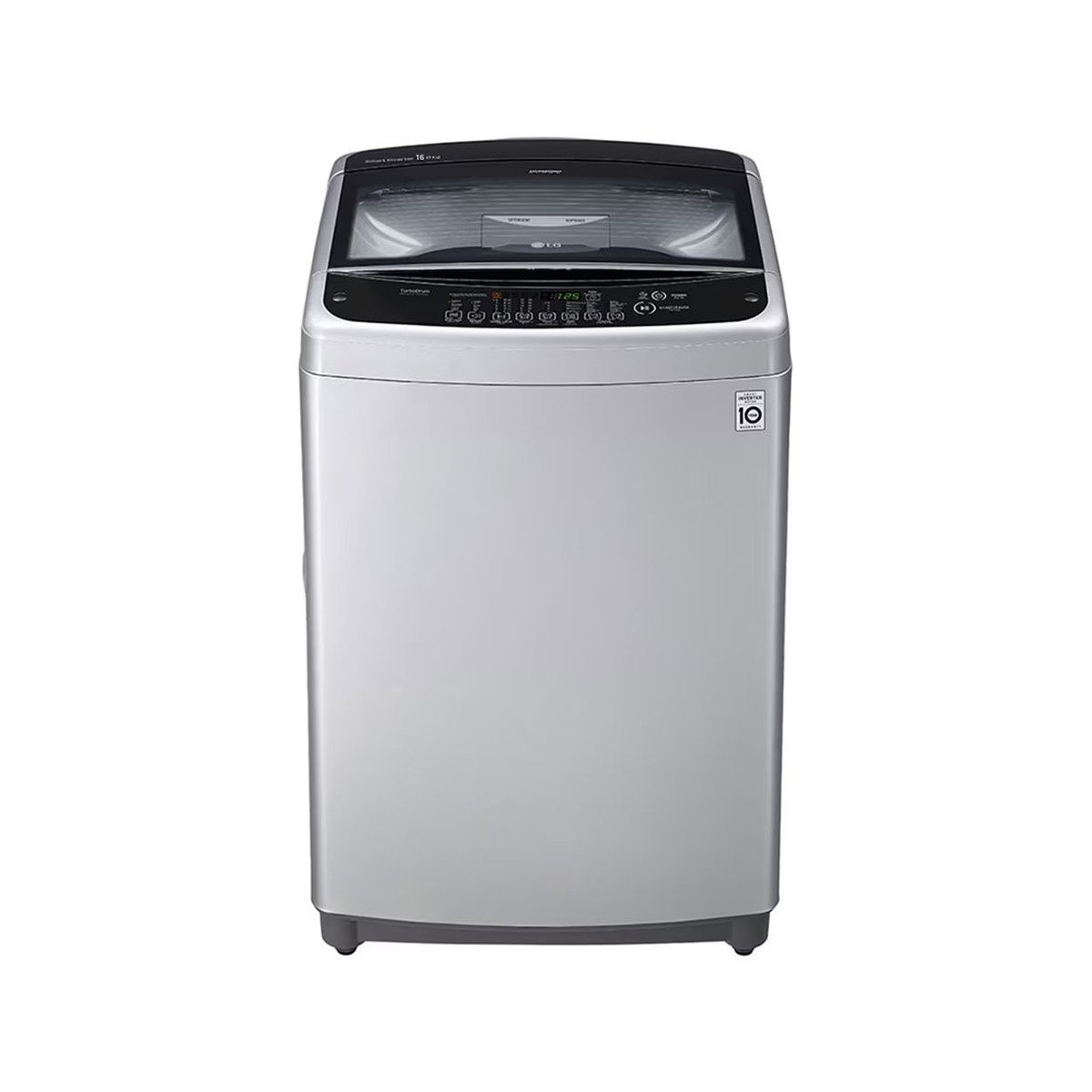 LG - Washing Machine 16 Kg Smart Inverter Top load Washing Machine Turbo Drum, Soft Closing Door Middle Silver