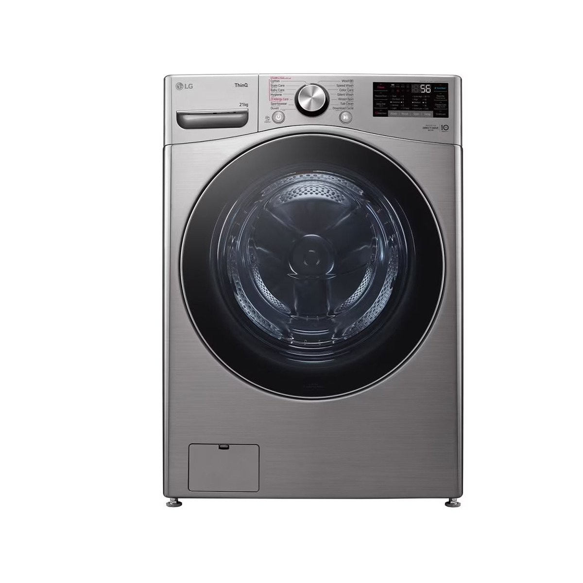 LG - Washing Machine 21 Kg  6 Motion , DD Motor Steam , TurboWash , TurboDry Stai VCM