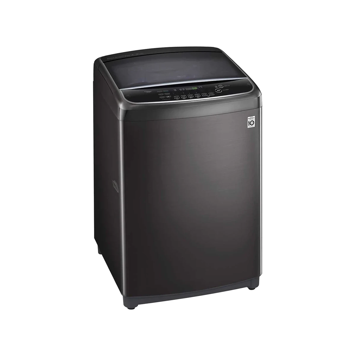 LG - Washing Machine 14 Kg Smart Inverter Top load Washing Machine Turbo Drum, Soft Closing Door Middle Black