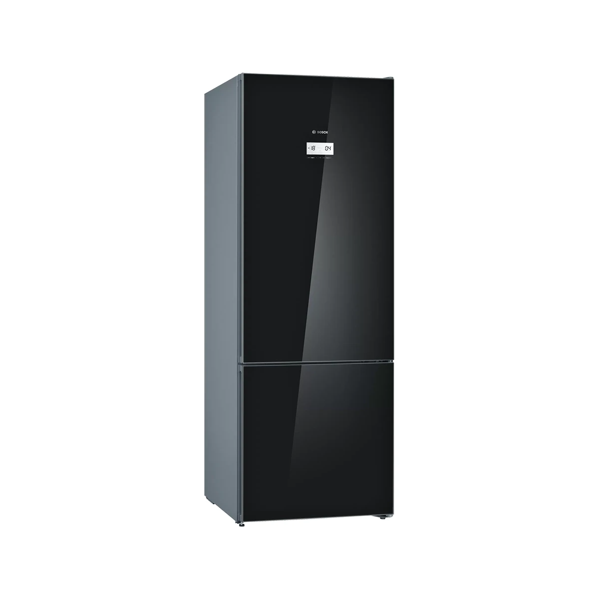 BOSCH Series 6 standing fridge-freezer with freezer at bottom, glass door 193 x 70 cm Black